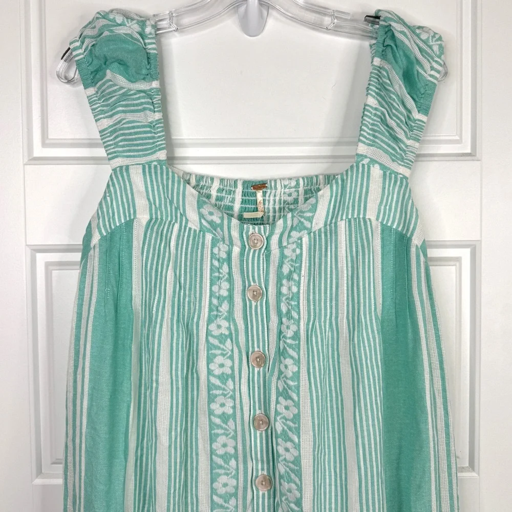 FREE PEOPLE Mabel Maxi Dress NEW Size M Undyed Combo Green